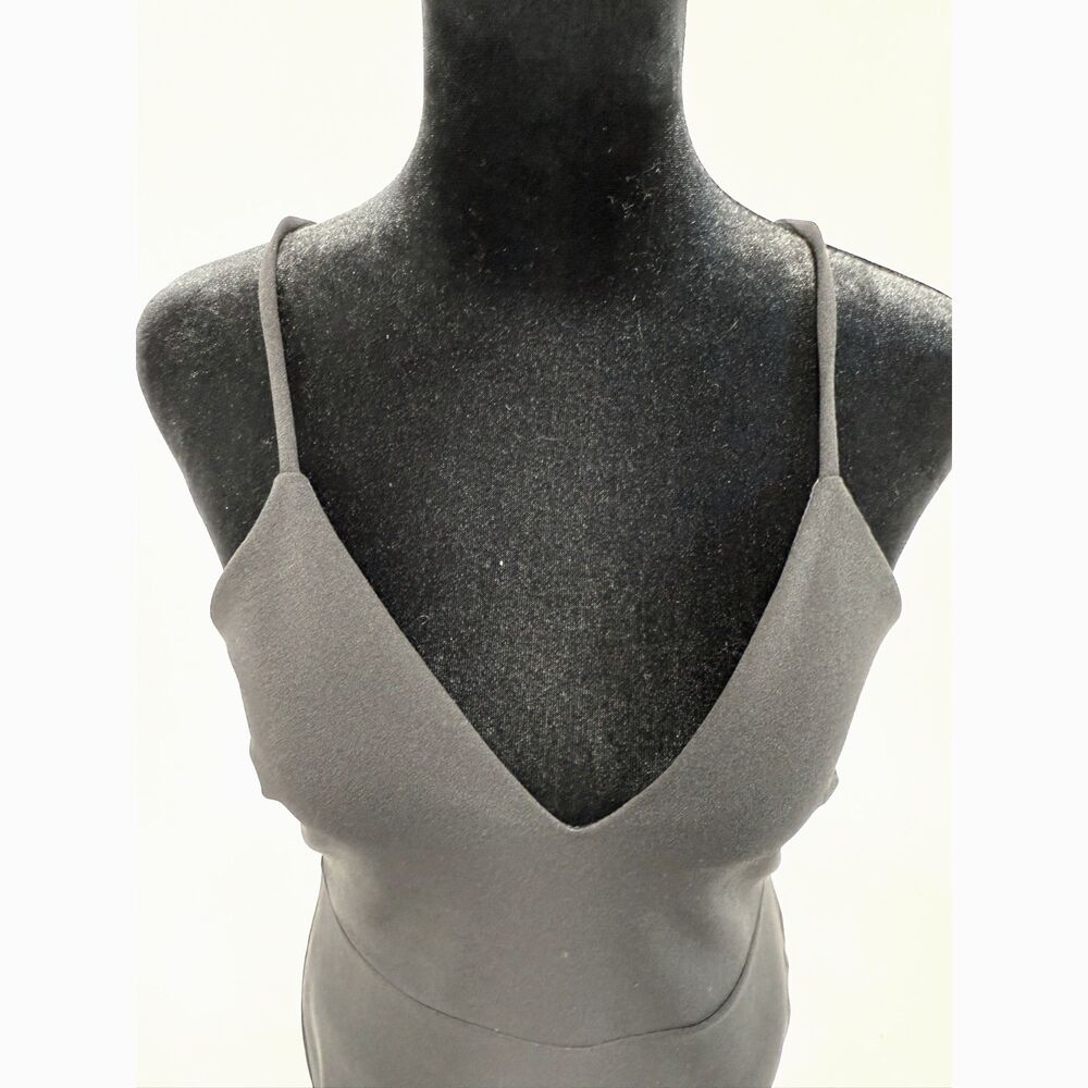 Express black strappy mini dress with bottom hem ruffle detail - Picture 3 of 7